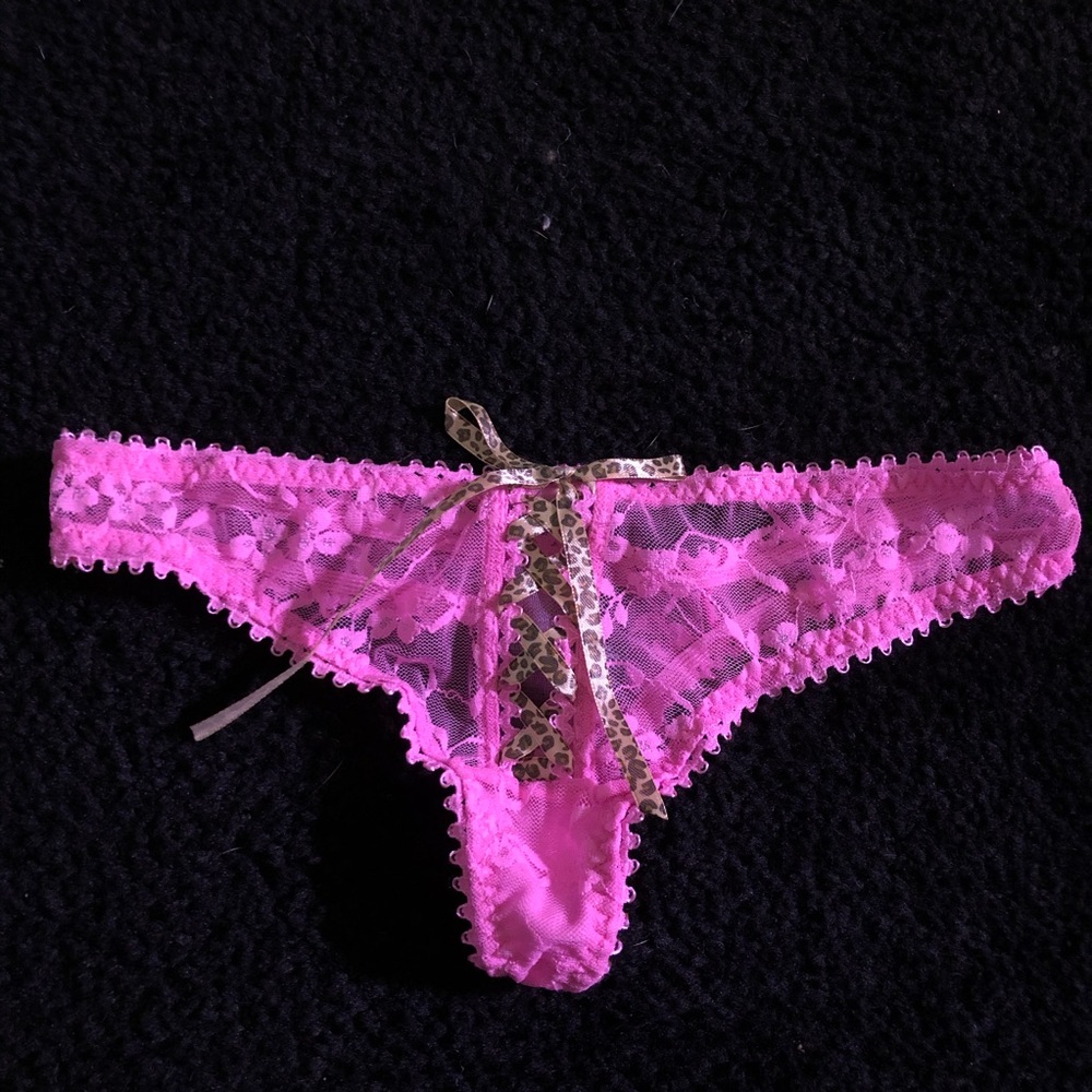 PINK Leopard print thong NWOT